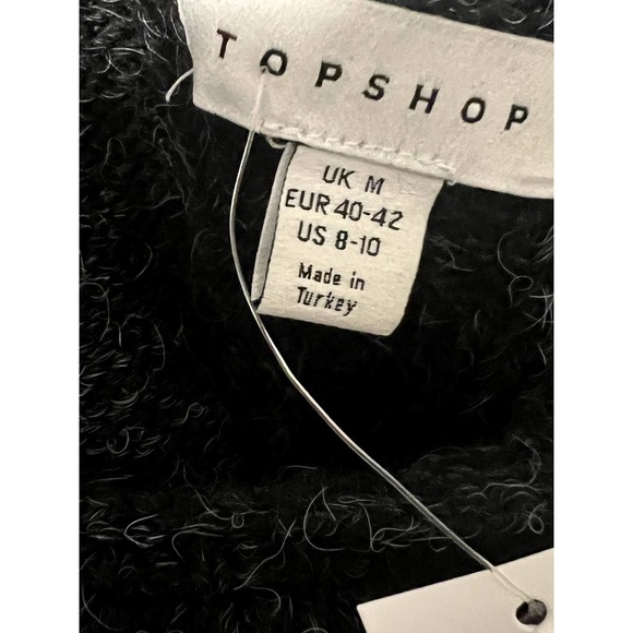 Topshop Grey Ruffle Cable Knit Sweater with Back Cut out. New Size 8-10 - Picture 7 of 8